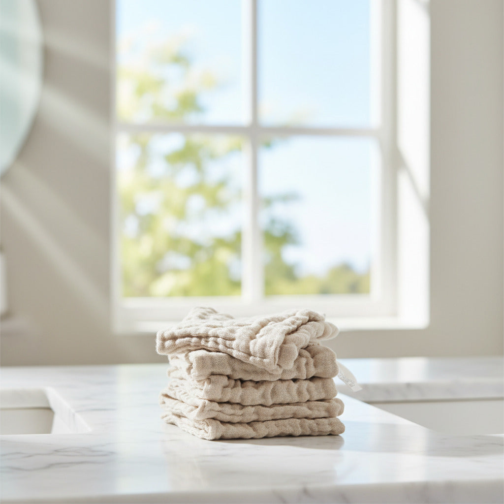 100% Cotton (Muslin) Face Cloth/Washer