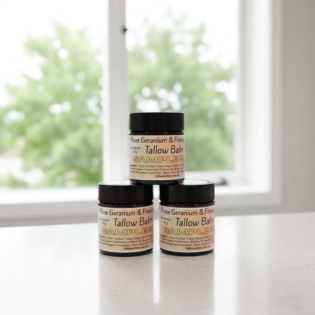 Rose Geranium & Frankincense Tallow Balm 30g (Sample Size)