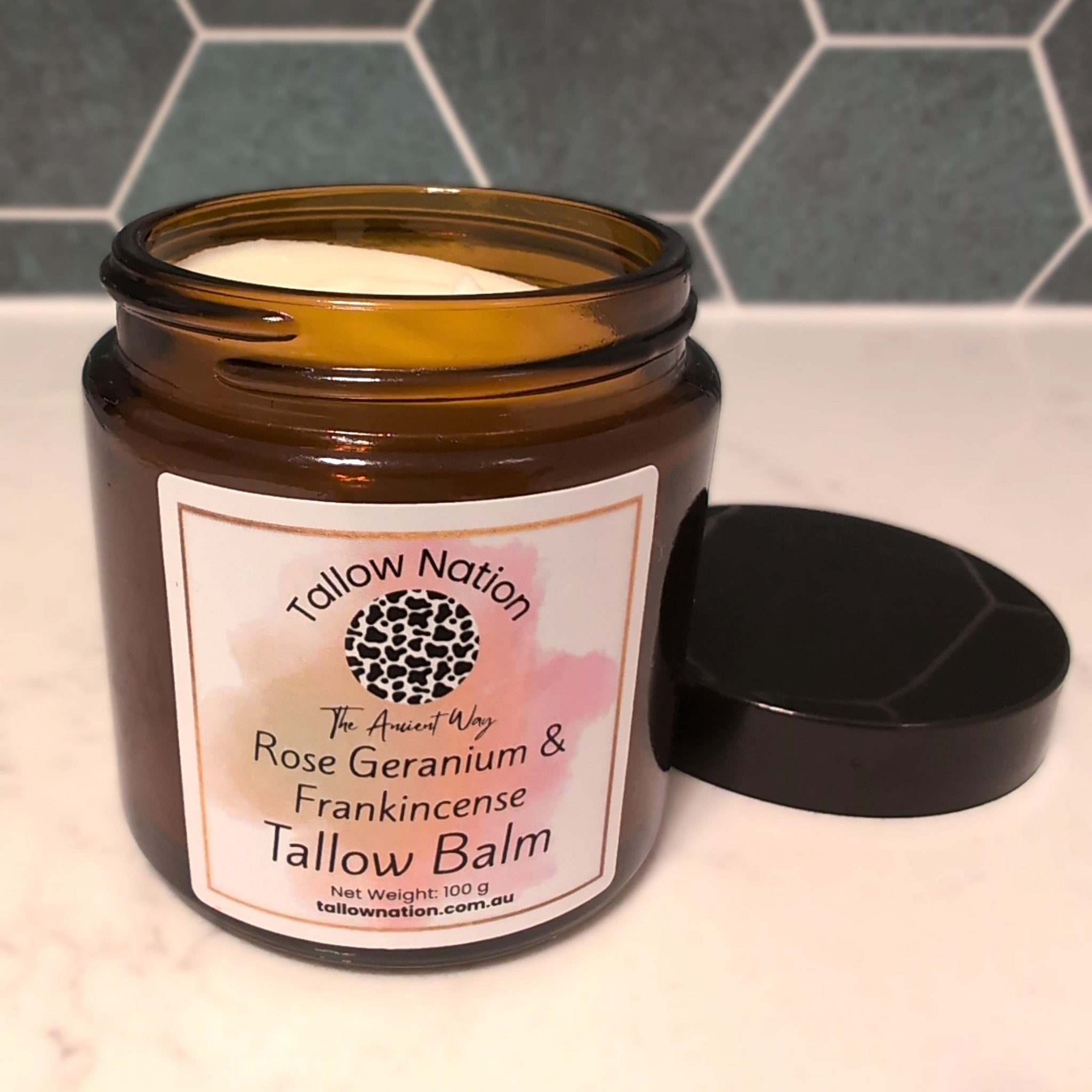 Grass-Fed Tallow Balm – Rose Geranium & Frankincense | Face & Body Moisturiser (3 Sizes) | Australian Made - Tallow Nation