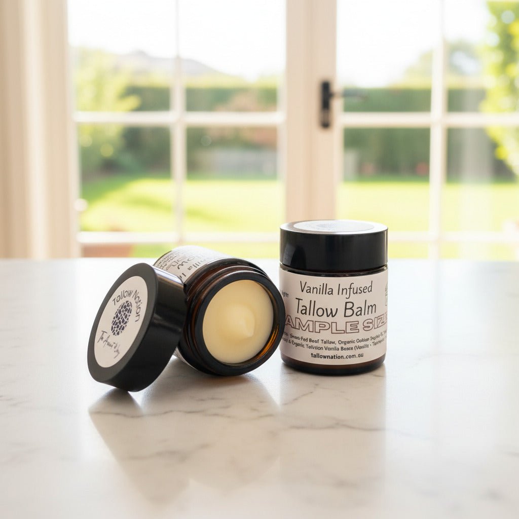 Grass-Fed Tallow Balm – Vanilla Infused | Face & Body Moisturiser (3 Sizes) | Australian Made - Tallow Nation