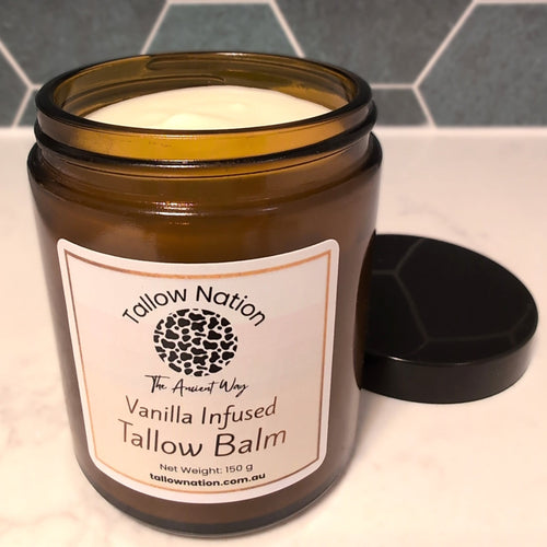 Grass-Fed Tallow Balm – Vanilla Infused | Face & Body Moisturiser (3 Sizes) | Australian Made - Tallow Nation