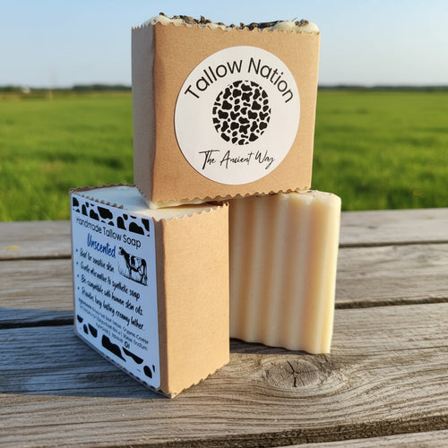 Handmade & Handcut Grass-Fed Beef Tallow Soap (~100-120g) – Lavender