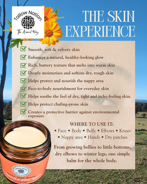 Calendula Zinc tallow balm | Tallow Moisturiser | Calendula Zinc - Face Balm - Tallow Nation